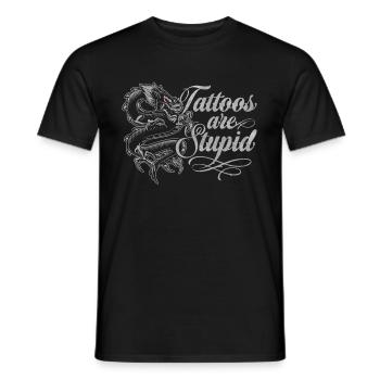 Les tatouages sont stupides drôles anti tatouage dragon - T-shirt homme - noir - Devant - AI Model Male 178 light (178cm)
