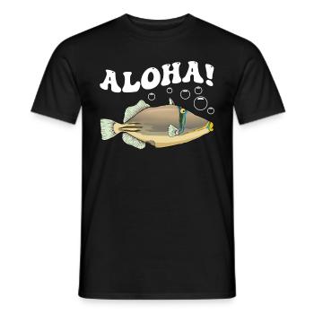 Humuhumunukunukuapua’a Pousseur de récif hawaïen - T-shirt homme - noir - Devant - AI Model Male 178 light (178cm)