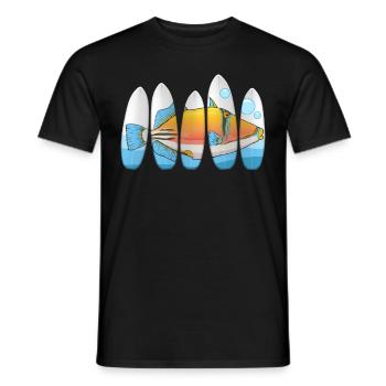 Humuhumunukunukuapua'a Hawaiian Reef Pusher - Men's T-Shirt - black - Front - AI Model Male 178 light (178cm)