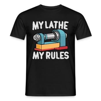 Lathe Wood Lathe - Men's T-Shirt - black - Front - AI Model Male 178 light (178cm)