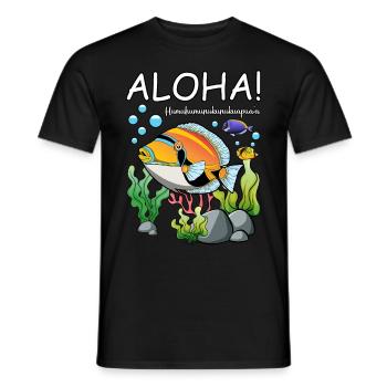 Humuhumunukunukuapua’a pousseur de récif hawaïen - T-shirt homme - noir - Devant - AI Model Male 178 light (178cm)