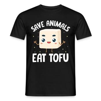 Vegan Vegetarier Design für einen Tofu Fan - Männer T-Shirt - Schwarz - Vorne - AI Model Male 178 light (178cm)