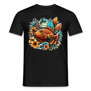 Humuhumunukunukuapua'a Hawaiian Reef Pusher - Men's T-Shirt - black - Front - AI Model Male 178 light (178cm)