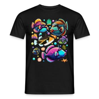 Humuhumunukunukuapua'a Hawaiian Reef Pusher - Men's T-Shirt - black - Front - AI Model Male 178 light (178cm)