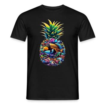 Humuhumunukunukuapua'a Hawaiian Reef Pusher - Men's T-Shirt - black - Front - AI Model Male 178 light (178cm)