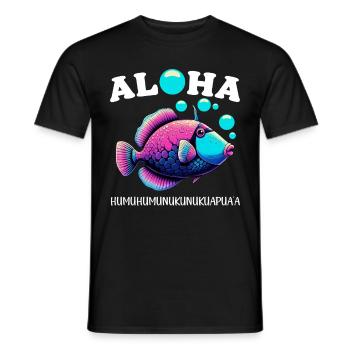 Humuhumunukunukuapua’a Pousseur de récif hawaïen - T-shirt homme - noir - Devant - AI Model Male 178 light (178cm)