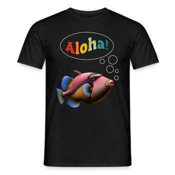 Humuhumunukunukuapua'a Hawaiian Reef Pusher - Men's T-Shirt - black - Front - AI Model Male 178 light (178cm)