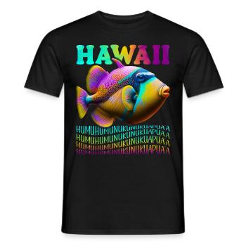 Humuhumunukunukuapua’a pousseur de récif hawaïen - T-shirt homme - noir - Devant - AI Model Male 178 light (178cm)