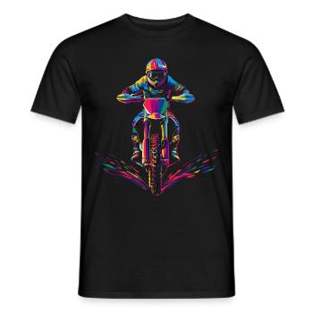 Dirt Bike Motocross Dirt Biking Biker Pop Art - Men's T-Shirt - black - Front - AI Model Male 178 light (178cm)