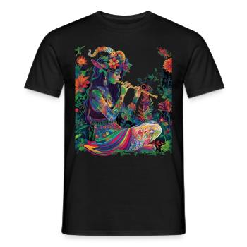 Faun Satyrs Goat Men Roman Mythology Pop - Men's T-Shirt - black - Front - AI Model Male 178 light (178cm)