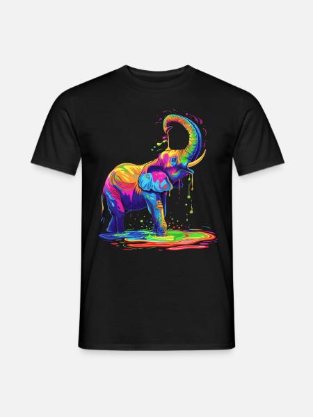Elephant Animal Pop Art - Men's T-Shirt - black