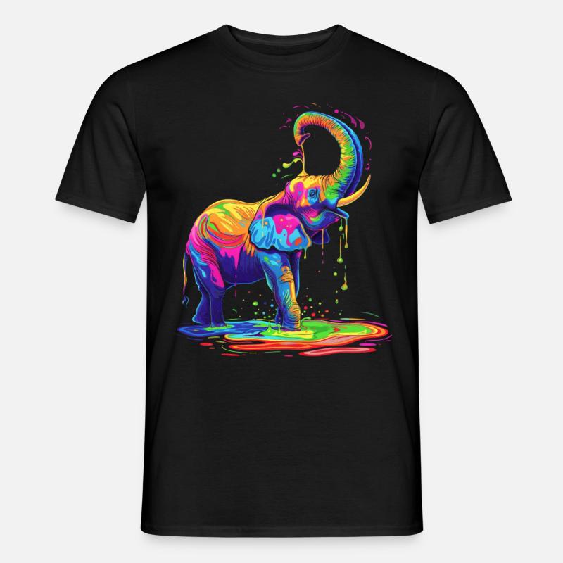 Elefant Tier Pop Art - Männer T-Shirt - Schwarz