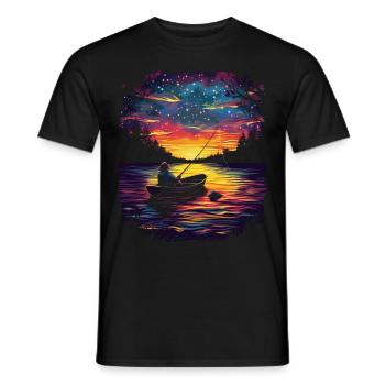Fishing Fisherman Fisherman Pop Art - Men's T-Shirt - black - Front - AI Model Male 178 light (178cm)