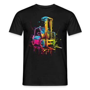Forklift Driver Forklift Driver HEO Pop Art - Men's T-Shirt - black - Front - AI Model Male 178 light (178cm)