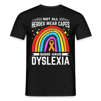 Dyslexia Dyslexia Dyslexia Dyslexic - Men's T-Shirt - black - Front - AI Model Male 178 light (178cm)