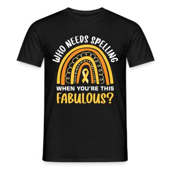 Dyslexia Dyslexia Dyslexia Dyslexic - Men's T-Shirt - black - Front - AI Model Male 178 light (178cm)
