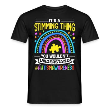 Autism Autistic Autistic - Men's T-Shirt - black - Front - AI Model Male 178 light (178cm)