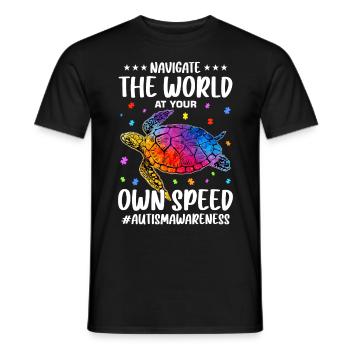 Autism Autistic Autistic - Men's T-Shirt - black - Front - AI Model Male 178 light (178cm)