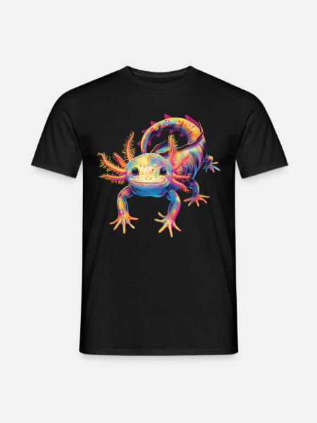 Axolotl-Amphibien-Pop-Art - Männer T-Shirt - Schwarz