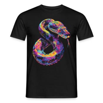 Ball Python Snake Pop Art - Men's T-Shirt - black - Front - AI Model Male 178 light (178cm)