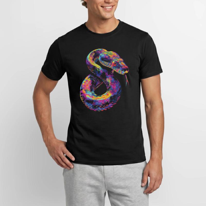 Ball Python Snake Pop Art Men’s T-shirt