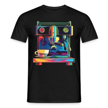 Barista Coffee Maker Pop Art - Men's T-Shirt - black - Front - AI Model Male 178 light (178cm)