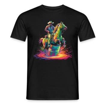 Barrel Racer Barrel Race Rodeo Pop Art - Men's T-Shirt - black - Front - AI Model Male 178 light (178cm)