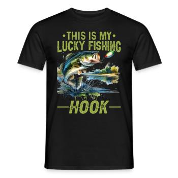 C’est mon hameçon de pêche porte-bonheur - T-shirt homme - noir - Devant - AI Model Male 178 light (178cm)