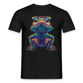 Bearded Dragon Lizard Reptile Sunglasses Pop Art - Men's T-Shirt - black - Front - AI Model Male 178 light (178cm)