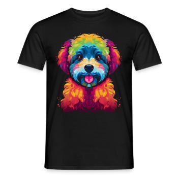 Bichon frisé Chien Pop Art - T-shirt homme - noir - Devant - AI Model Male 178 light (178cm)