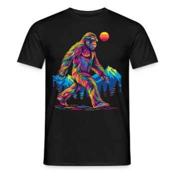 Bigfoot Sasquatch Yeti Sunglasses Pop Art - Men's T-Shirt - black - Front - AI Model Male 178 light (178cm)