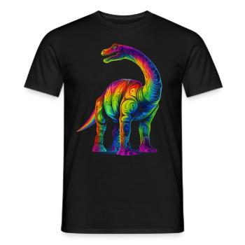 Brontosaurus Dinosaur Pop Art - Men's T-Shirt - black - Front - AI Model Male 178 light (178cm)