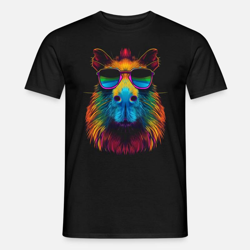 Capybara Capibara Sonnenbrille Pop Art - Männer T-Shirt - Schwarz