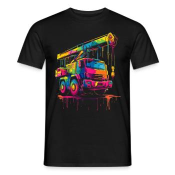 Grutier Driver Construction Pop Art - T-shirt homme - noir - Devant - AI Model Male 178 light (178cm)