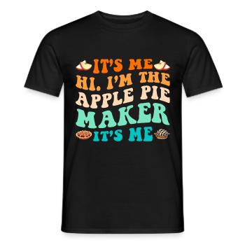 Funny Apple Pie Saying - Men's T-Shirt - black - Front - AI Model Male 178 light (178cm)