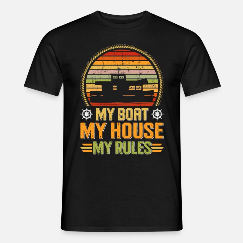 Witziger Hausboot Spruch - Männer T-Shirt - Schwarz