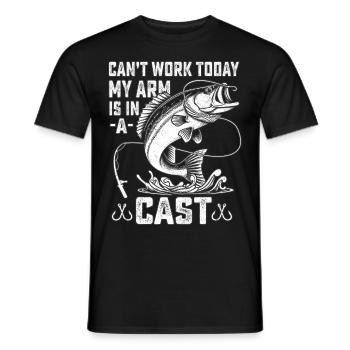 Can't work today my arm is in a cast - Men's T-Shirt - black - Front - AI Model Male 178 light (178cm)
