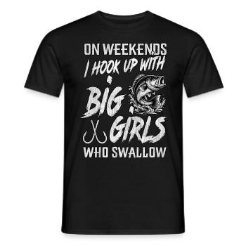 Am Wochenende treffe ich mich mit Mädchen, die schlucken - Männer T-Shirt - Schwarz - Vorne - AI Model Male 178 light (178cm)