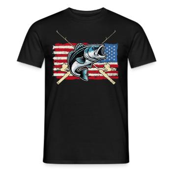 Bassfisch - Männer T-Shirt - Schwarz - Vorne - AI Model Male 178 light (178cm)