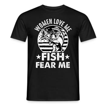 Women love Me Fish fear me - Men's T-Shirt - black - Front - AI Model Male 178 light (178cm)