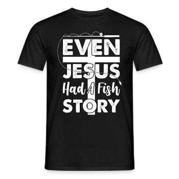 Même Jésus avait une histoire de poisson - T-shirt homme - noir - Devant - AI Model Male 178 light (178cm)