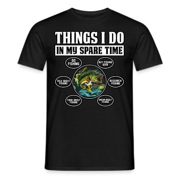 Dinge, die ich in meiner Freizeit mache: Bassfischen - Männer T-Shirt - Schwarz - Vorne - AI Model Male 178 light (178cm)
