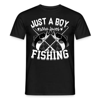 Juste un garçon qui aime la pêche - T-shirt homme - noir - Devant - AI Model Male 178 light (178cm)