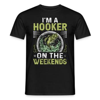 Ich bin ein Hooke an den Wochenenden - Männer T-Shirt - Schwarz - Vorne - AI Model Male 178 light (178cm)