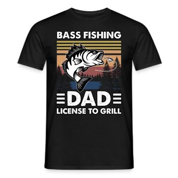 Bass Fishing Dad - Lizenz zum Grillen - Männer T-Shirt - Schwarz - Vorne - AI Model Male 178 light (178cm)