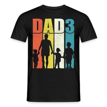 Père de trois enfants - T-shirt homme - noir - Devant - AI Model Male 178 light (178cm)