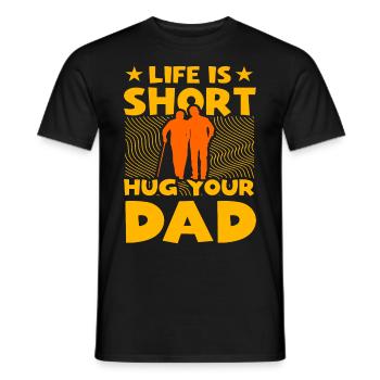 La vie est courte, embrassez votre père - T-shirt homme - noir - Devant - AI Model Male 178 light (178cm)