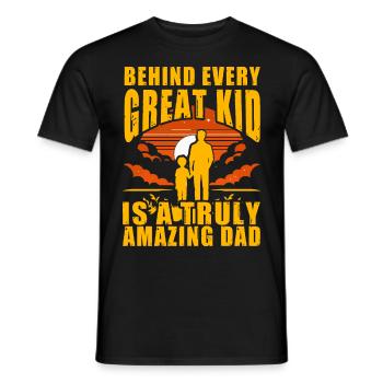 Derrière chaque enfant formidable se cache un père vraiment incroyable - T-shirt homme - noir - Devant - AI Model Male 178 light (178cm)