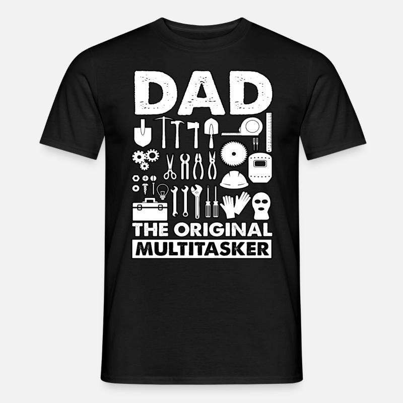 Papa, der ursprüngliche Multitasker - Männer T-Shirt - Schwarz