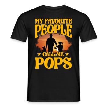 Meine Lieblingsleute nennen mich Pops - Männer T-Shirt - Schwarz - Vorne - AI Model Male 178 light (178cm)